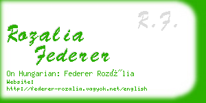 rozalia federer business card